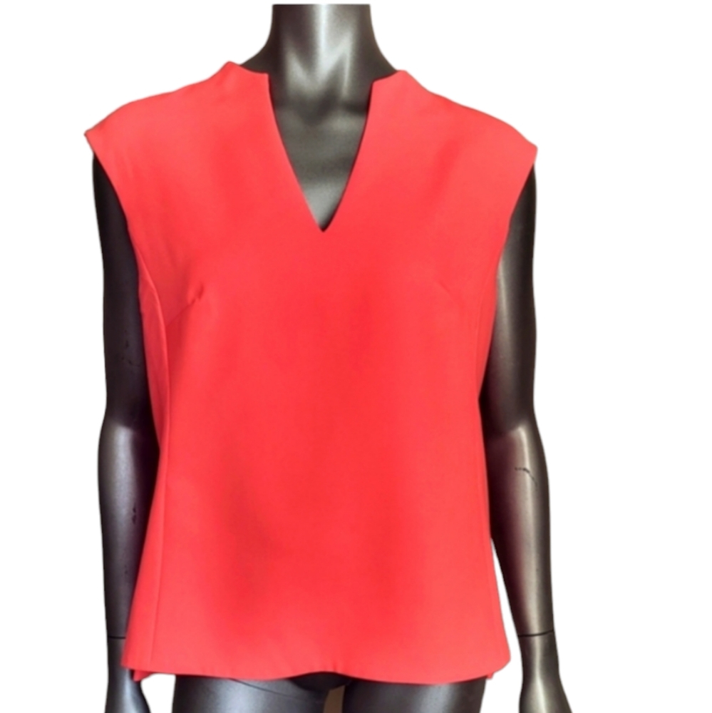 220. Ted Baker Orange V-Neck lined top Size 4